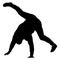 Black Silhouettes breakdancer on a white background