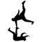 Black Silhouettes breakdancer on a white background