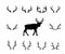 Black silhouettes of different deer horns