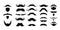 Black silhouettes of moustache vector collection isolated on white background mustache set flat