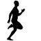 Black Silhouettes Runners sprint men on white background