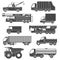 Black Silhouettes Truck Icons