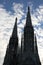 black silhouettes of Votive Church in Vienna also called Votivki