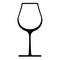 Black silhuette of glass for cocktail or wine or Armagnac. Glass for shot drink. Vector illustration, flat style
