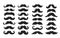 Black sillhouettes of moustache collection isolated on white background