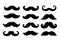 Black sillhouettes of moustache vector collection