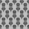 Black on Silver Arabic Lantern Geometrical Pattern Seamless Repeat Background