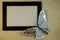 Black and silver butterfly border frame background