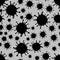 Black on Silver Virus Pattern Seamless Repeat Background