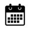 Black simple calendar icon pictogram on white background