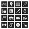 Black Simple Sports gear and tools icons