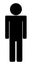 Black simple toilet, WC or bathroom man icon