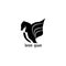 Black simple winged horse logo vector design