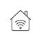 Black single smart home icon, simple modern digital technology flat design, wi-fi included concept vector for app ads