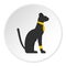 Black sitting Egyptian cat icon circle