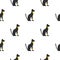 Black sitting Egyptian cat pattern seamless