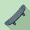 Black skateboard icon, flat style