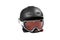 Black ski and snowboard helmet and glasses