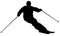 Black Skier Flat Icon on White Background