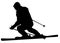 Black Skier Flat Icon on White Background
