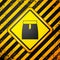 Black Skirt icon isolated on yellow background. Warning sign. Vector