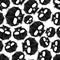 Black skulls seamless pattern, geometric style