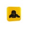 Black Slide playground icon isolated on transparent background. Childrens slide. Yellow square button.