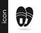 Black Slippers icon isolated on white background. Flip flops sign. Vector