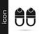 Black Slippers icon isolated on white background. Flip flops sign. Vector