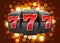 Black slot machine wins the jackpot. 777 Big win casino concept.