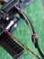 Black small modern handheld pistol crossbow with carbonfiber or glassfiber limb retro style.