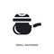 black small saucepan isolated vector icon. simple element illustration from furniture and household concept vector icons. small
