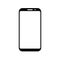 Black smartphone with empty touch screen, model mobile - vector