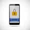 Black smartphone safety online banking icon