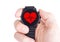 Black smartwatch , heartbeat