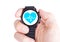 Black smartwatch , heartbeat