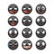 Black Smiley face icons isolated on white background