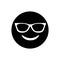 Black smiley face with sunglasses icon