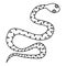 Black snake wriggling icon, outline style