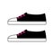 Black sneakers with pink laces. Gothic aesthetic in y2k, 90s, 00s and 2000s style. Emo Goth tattoo sticker black white