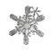 Black snowflake isolated on white background. Illustration based on macro photo of real snow crystal: elegant star plate