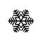 Black snowflake isolated on white background. Snowflake icons. S
