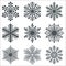 Black Snowflake Shapes Collection