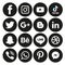 Black Social media icons set Logo Vector Illustrator Background