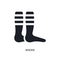 black socks isolated vector icon. simple element illustration from football concept vector icons. socks editable black logo symbol