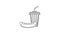 Black Soda and hotdog line icon on white background. Fast food symbol. 4K Video motion graphic animation