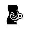 Black solid icon for Abortion, miscarriage and embryo