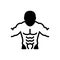 Black solid icon for Abs, muscles and abdomen