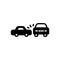 Black solid icon for Accidents, car and crash