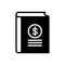 Black solid icon for Accounts,  book and accounting